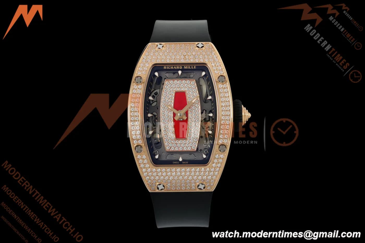 Richard Mille - RM07-01 Rose Gold Snow Set Diamond Blk/RU Red Lips ZF Asian CRMA2