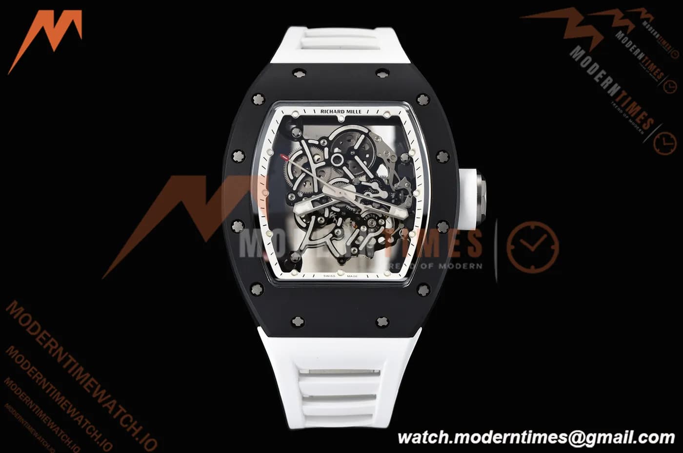 Richard Mille - RM055 Bubba Watson Black CER/RU Wht/Blk Rehaut Skeleton SZF RMUL2