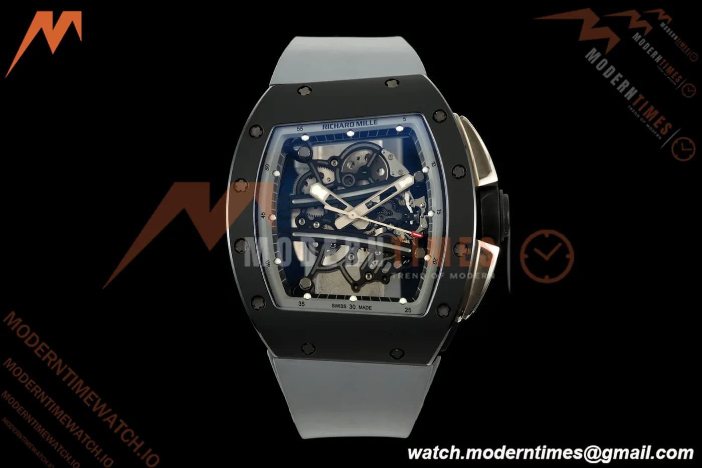 Richard Mille - RM061 Yohan Blake Black Ceramic Blk/Gry Rehaut Skeleton AVF Vaucher RMUL2 Free Sprung