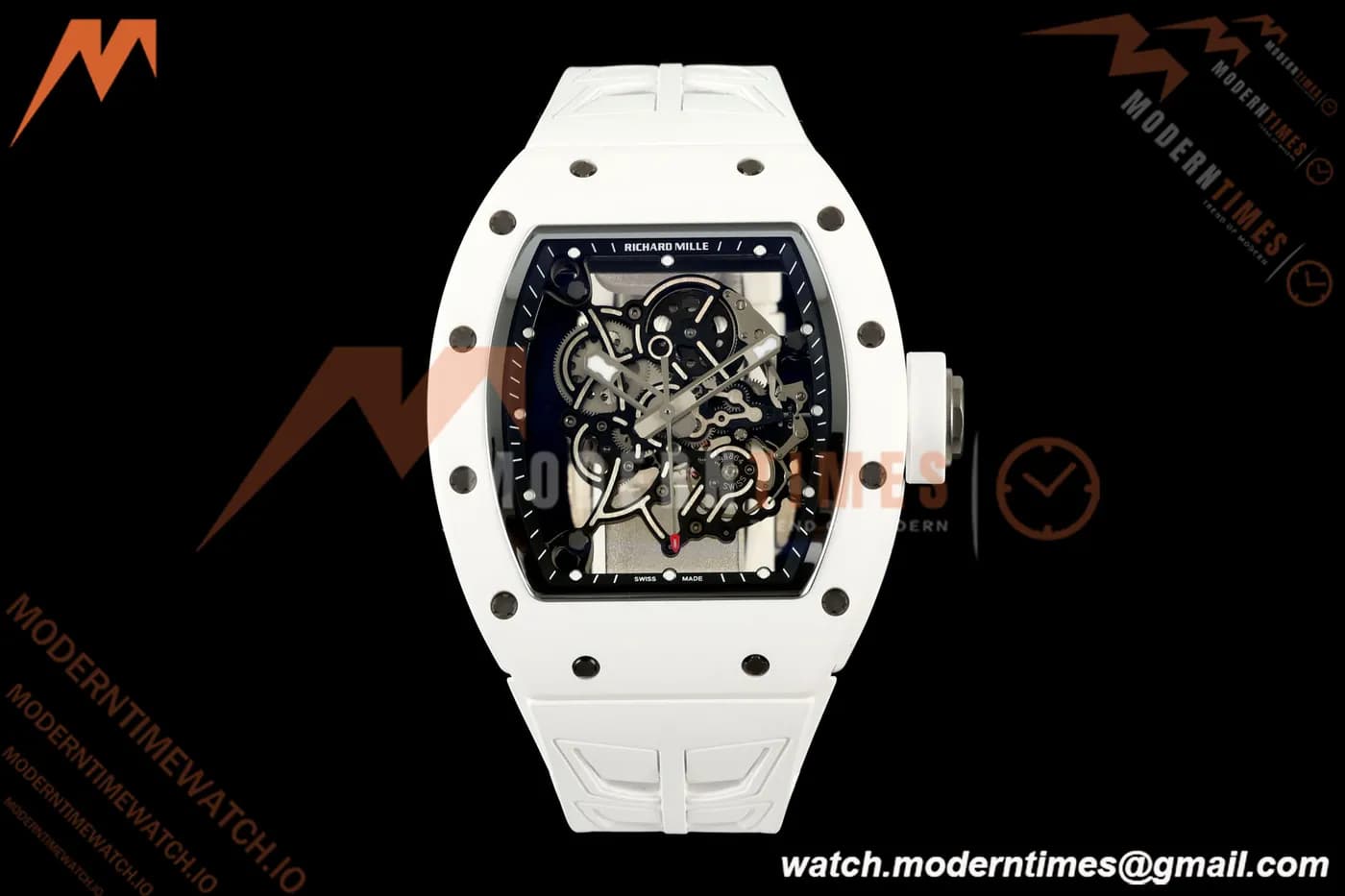 Richard Mille - RM055 Bubba Watson White CER/RU Black Rehaut Skeleton UMI RMUL2 Free Sprung