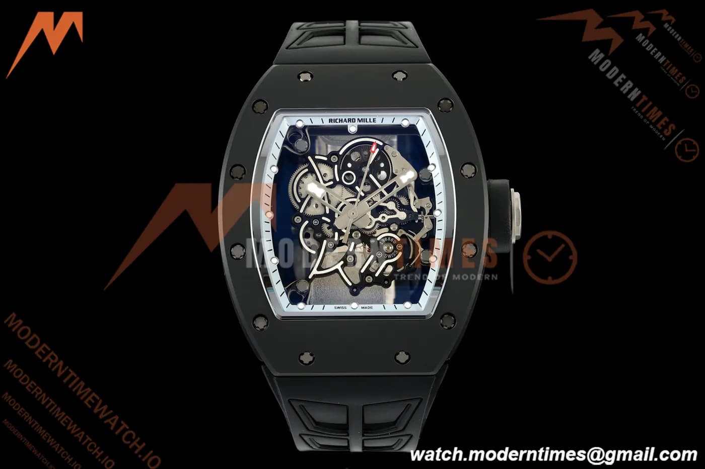 Richard Mille - RM055 Bubba Watson Asia Edition Black CER/RU Silver Rehaut Skeleton UMI RMUL2 Free Sprung
