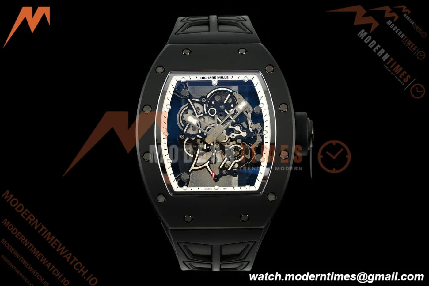Richard Mille - RM055 Bubba Watson Asia Edition Black CER/RU White Rehaut Skeleton UMI RMUL2 Free Sprung