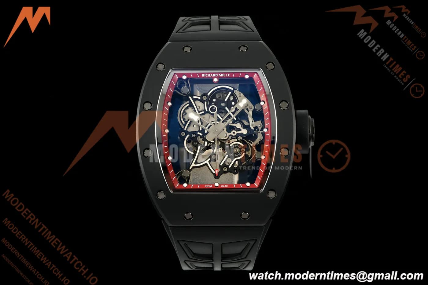 Richard Mille - RM055 Bubba Watson Americas Edition Black CER/RU Red Rehaut Skeleton UMI RMUL2 Free Sprung