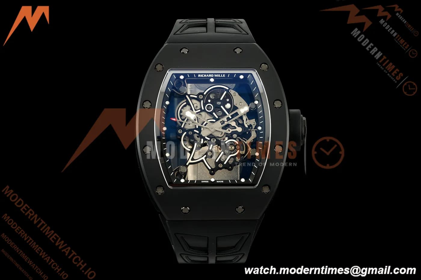 Richard Mille - RM055 Bubba Watson Black Edition Black CER/RU Black Rehaut Skeleton UMI RMUL2 Free Sprung
