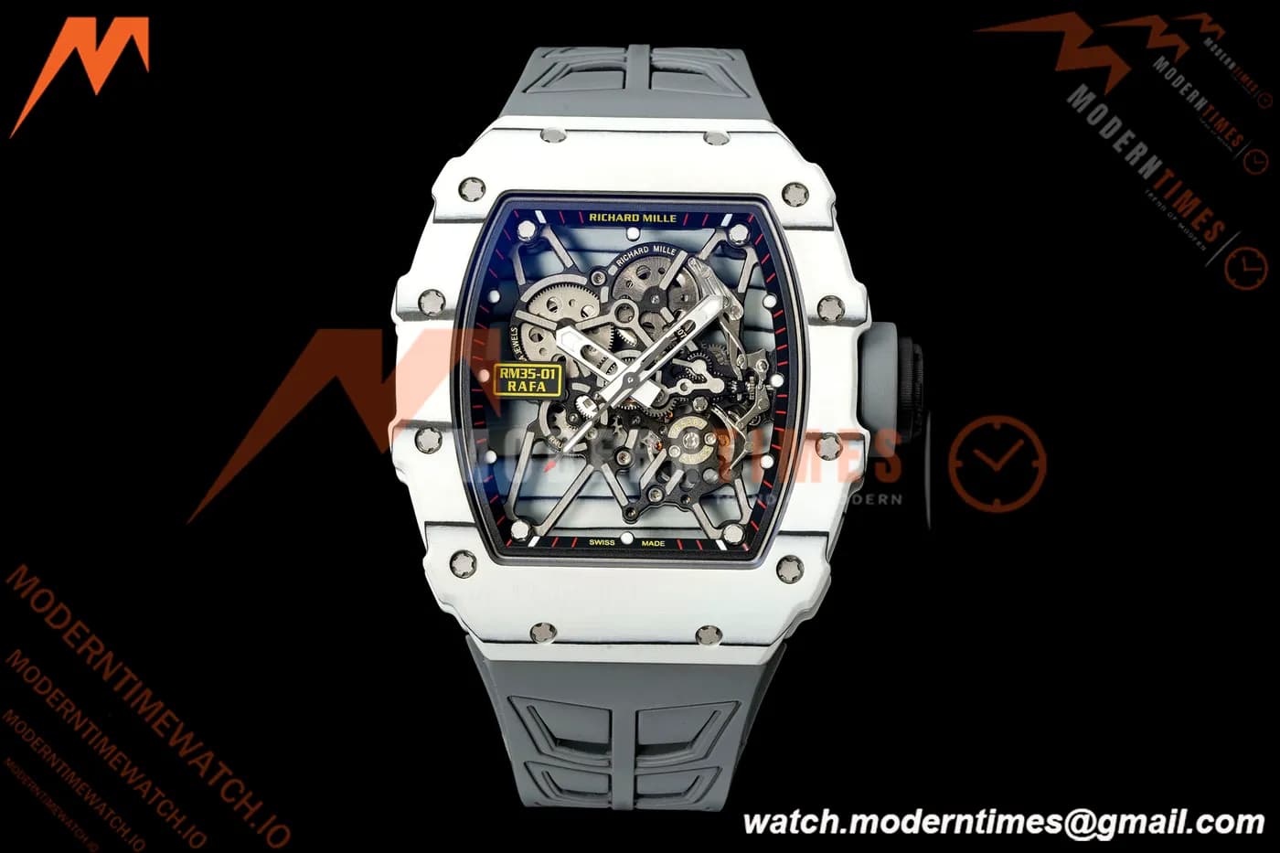 Richard Mille - RM35-01 Rafael Nadal Wht/Gry/Gry Wht NTPT/RU Skeleton Dial MILLEF RMUL3