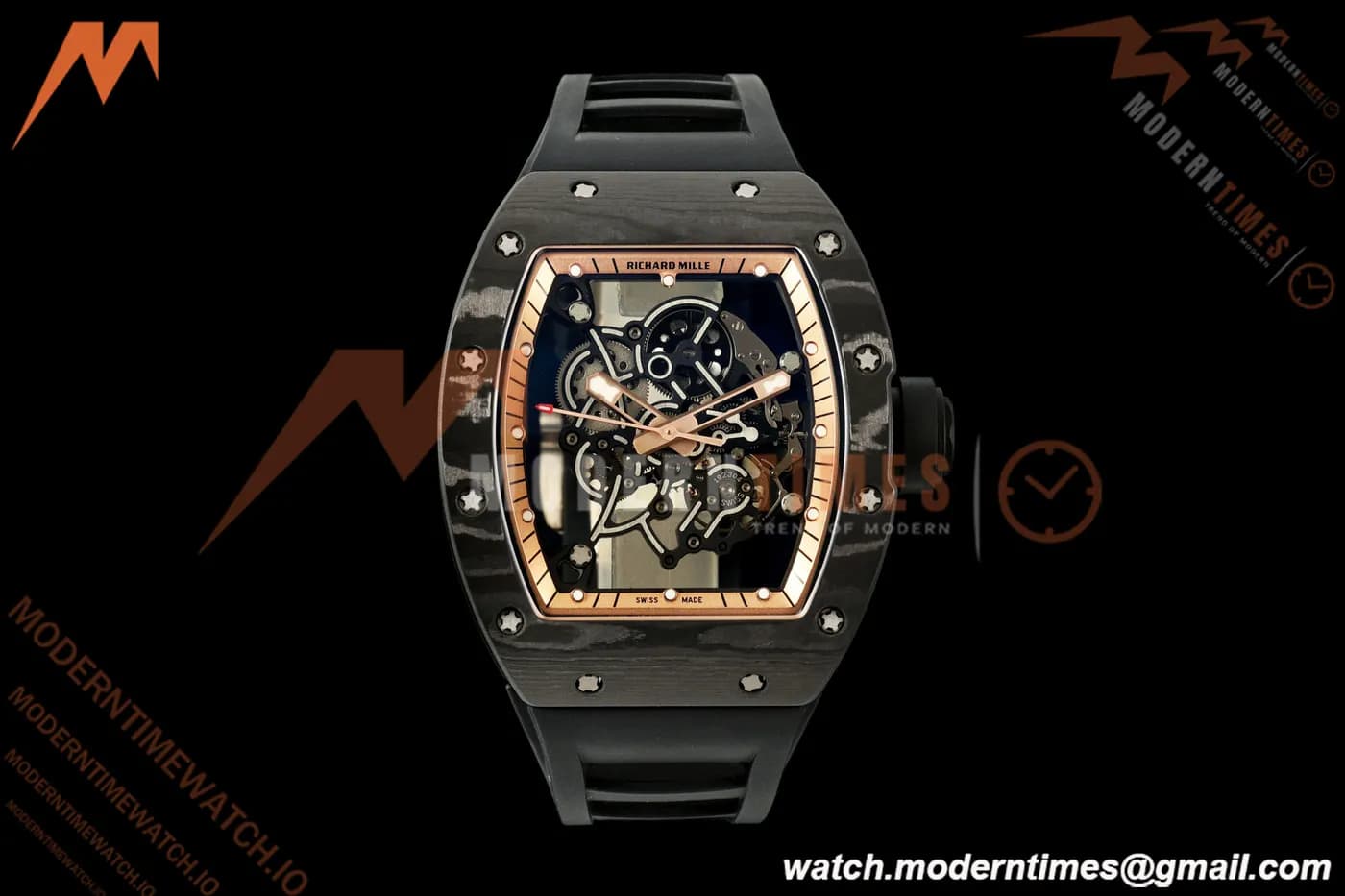 Richard Mille - RM055 Bubba Watson Blk NTPT/Blk RU RG/Blk Skeleton Dial A9F RMUL2 Free Sprung