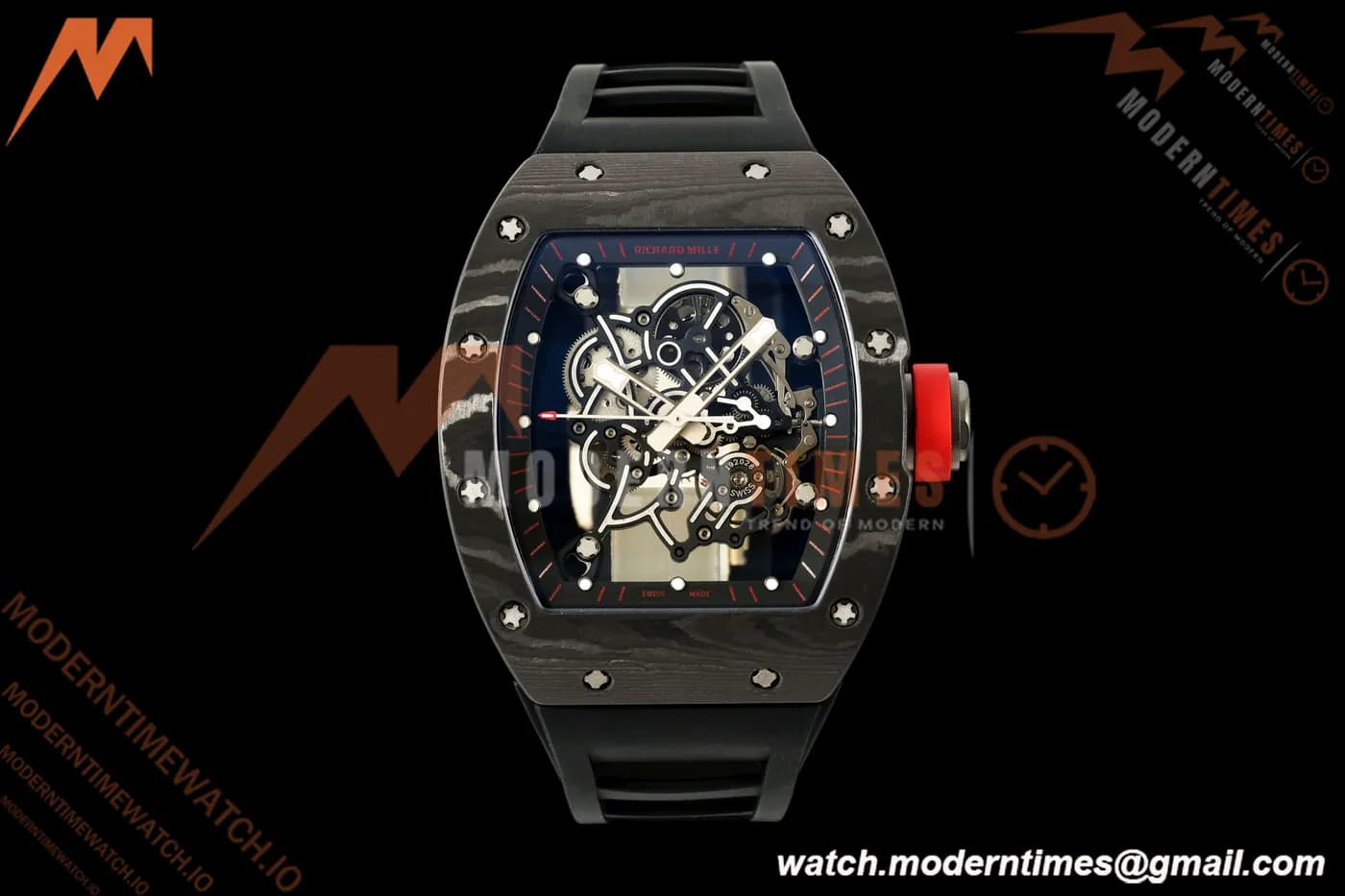 Richard Mille - RM055 Bubba Watson Blk NTPT/Blk RU Blk/Red Skeleton Dial A9F RMUL2 Free Sprung
