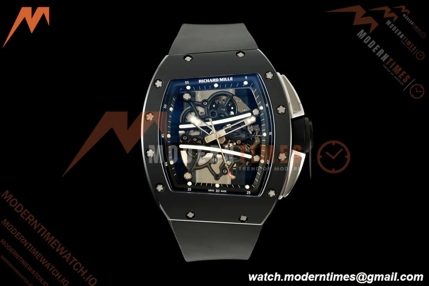 Richard Mille - RM61-01 Yohan Blake Blk CER/RU Blk/Wht Skeleton Dial A9F RMUL2 Free Sprung