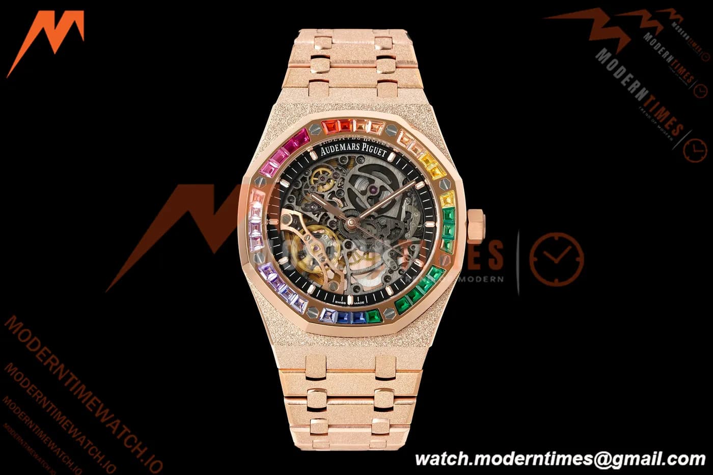 Audemars Piguet - Royal Oak 15412OR 41mm Rainbow RG/RG Skeleton Dial THBF V3 SH3132 Free Sprung