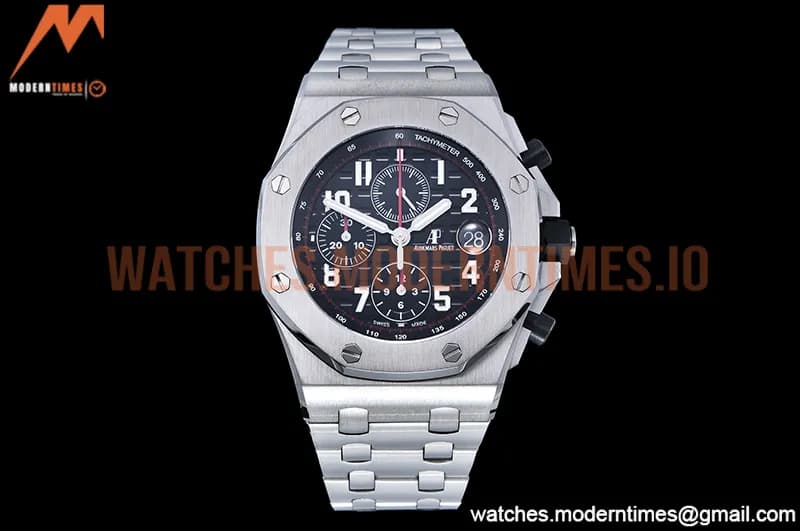 Audemars Piguet - AP ROO Chronograph SS/SS Black/Num APF A3126 Mod