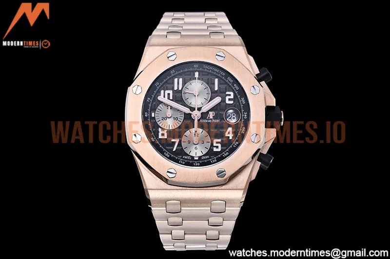 Audemars Piguet - AP ROO Chronograph RG/RG Grey/Num APF A3126 Mod