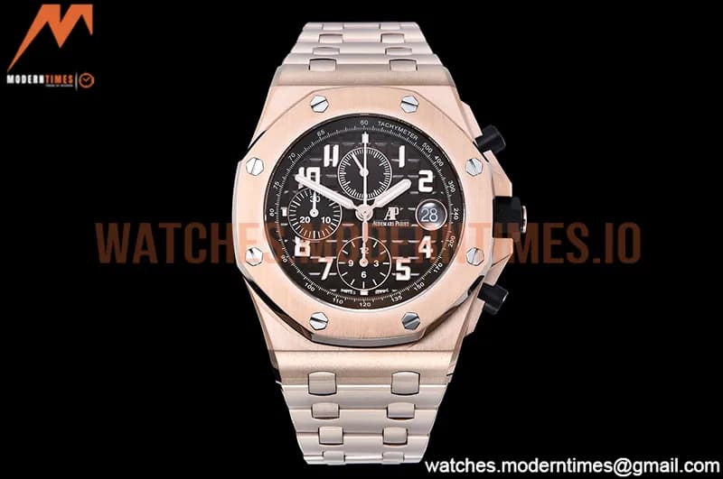 Audemars Piguet - AP ROO Chronograph RG/RG Brown/Num APF A3126 Mod