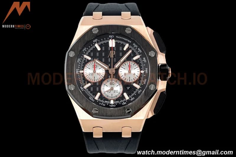 Audemars Piguet - AP ROO Chronograph 26420 RG/RU Black/Black APF 7750 MOD