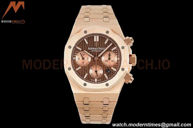 Audemars Piguet - Royal Oak Chronograph 26331OR RG/RG Brown/Stk IPF 7750 MOD