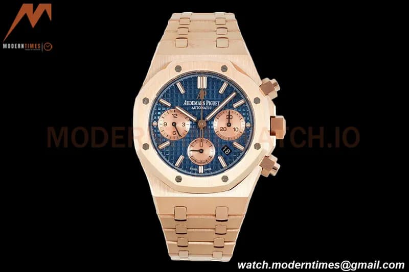 Audemars Piguet - Royal Oak Chronograph 26331OR RG/RG Blue/Stk IPF 7750 MOD