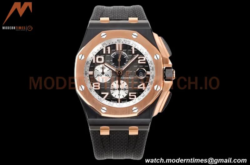 Audemars Piguet - AP ROO Chronograph 44mm CER/RG/RU Blk/Wht JJF A3126 Mod