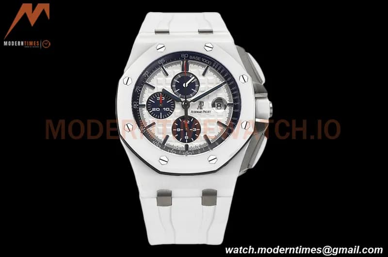 Audemars Piguet - AP ROO Chronograph 44mm CER/CER/RU White JJF A3126 Mod