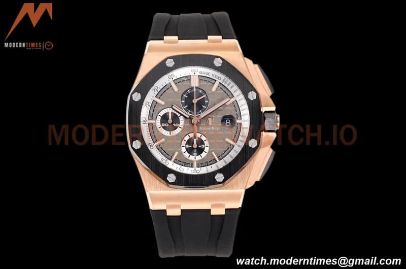 Audemars Piguet - AP ROO Chronograph 44mm RG/CER/RU Grey/Blk JJF A3126 Mod