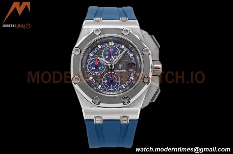 Audemars Piguet - AP ROO Chronograph 44mm SS/CER/RU Grey/Blue JJF A3126 Mod