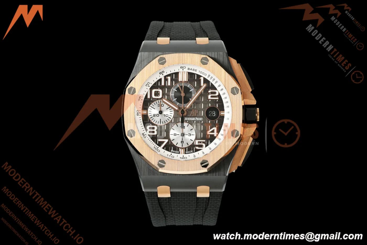 Audemars Piguet - AP ROO Chronograph 26405NR 44mm CER/RG/RU Ombre Brown/Wht JF A3126