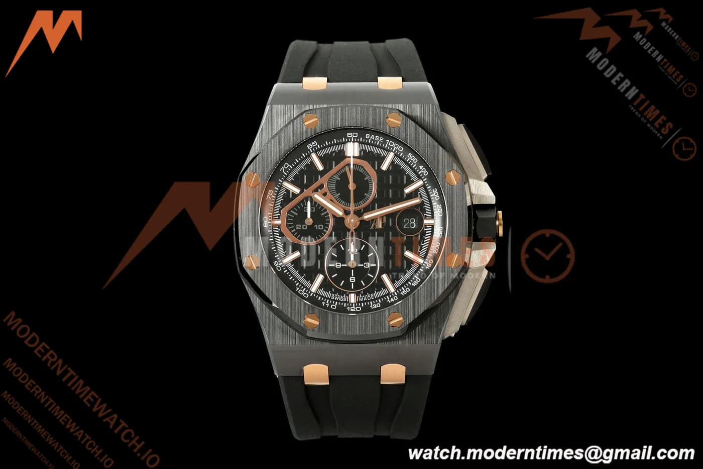 Audemars Piguet - AP ROO Chronograph 26405CE 44mm Black CER/RG/RU Blk/Stk JF A3126