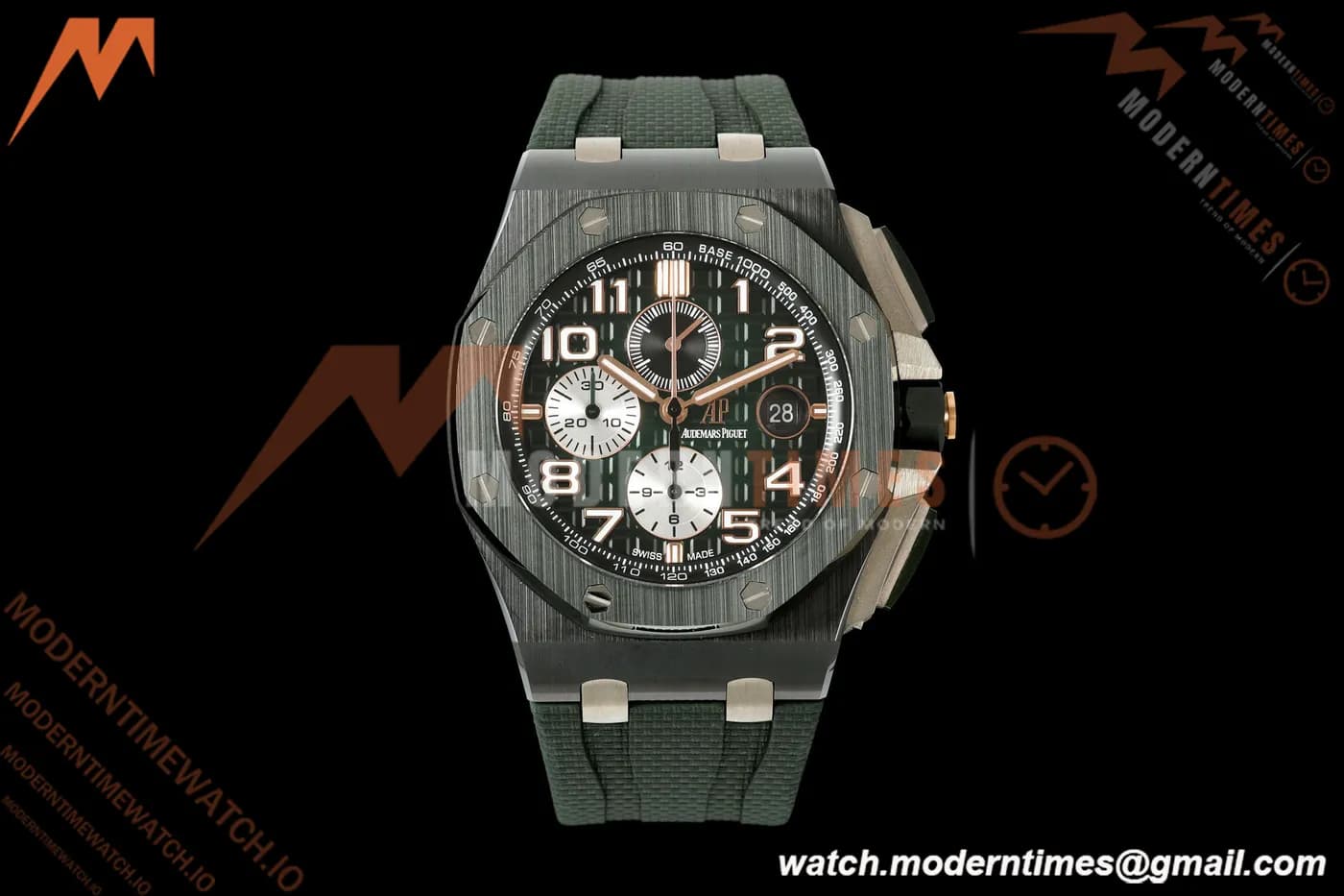 Audemars Piguet - AP ROO Chronograph 26405CE 44mm Green CER/RU Grn/Num JF A3126