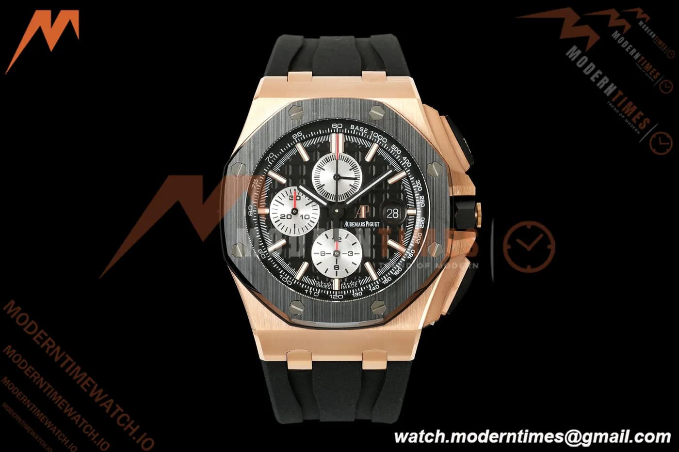 Audemars Piguet - AP ROO Chronograph 26401RO 44mm RG/CER/RU Blk/Wht JF A3126