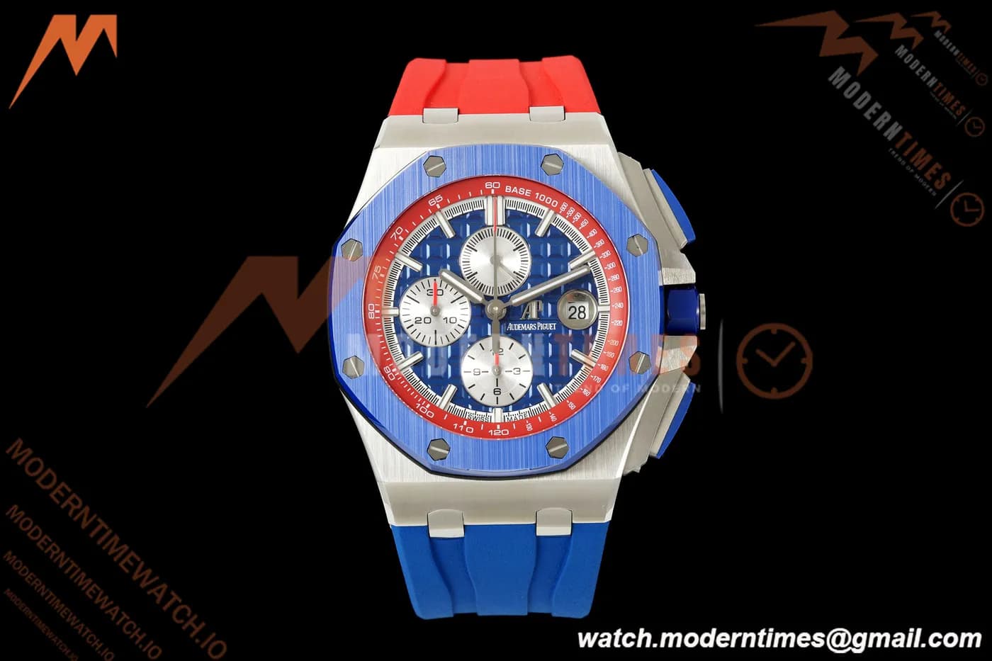 Audemars Piguet - AP ROO Chronograph 26400SO 44mm CER/SS Blue/Red RU Blu/Silver JF A3126