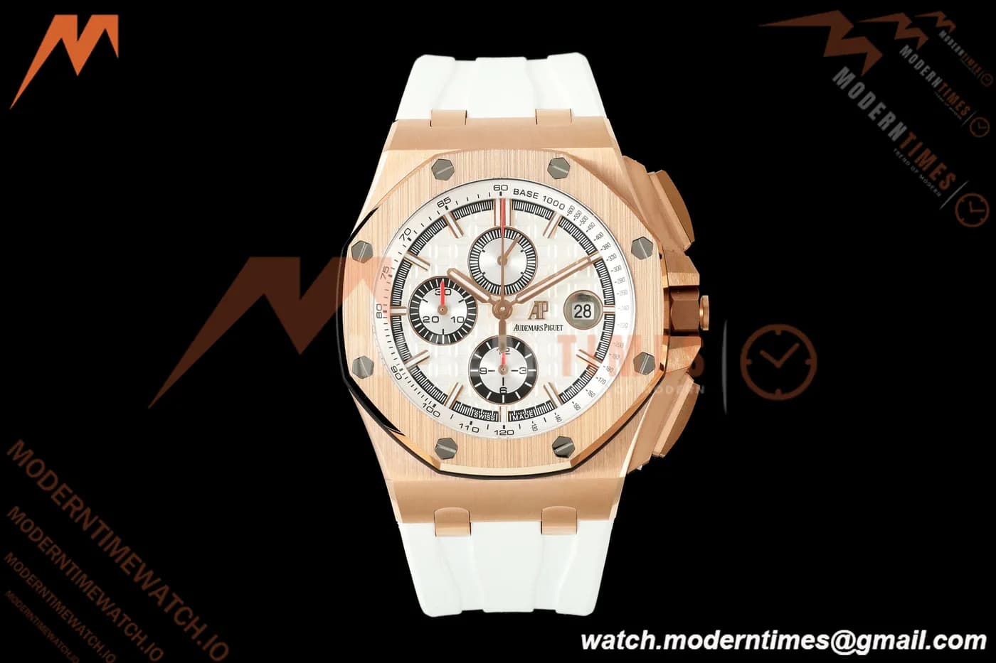 Audemars Piguet - AP ROO Chronograph 26408OR 44mm RG/RU White Dial JF A3126