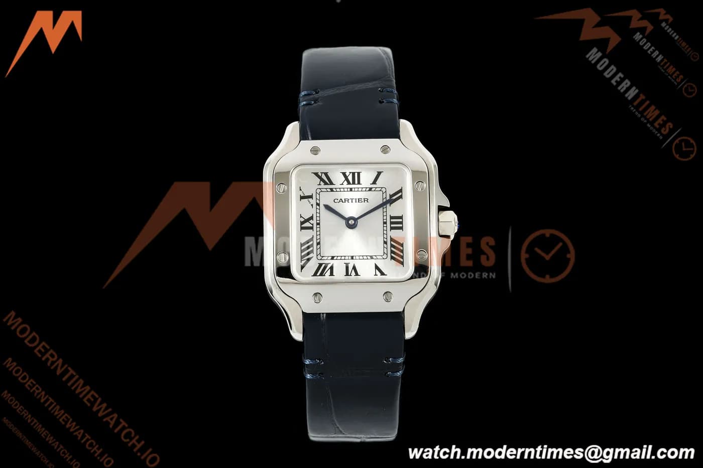 Cartier - Santos De Cartier 27mm SS/Alligator Leather Silver Dial DRF Quartz