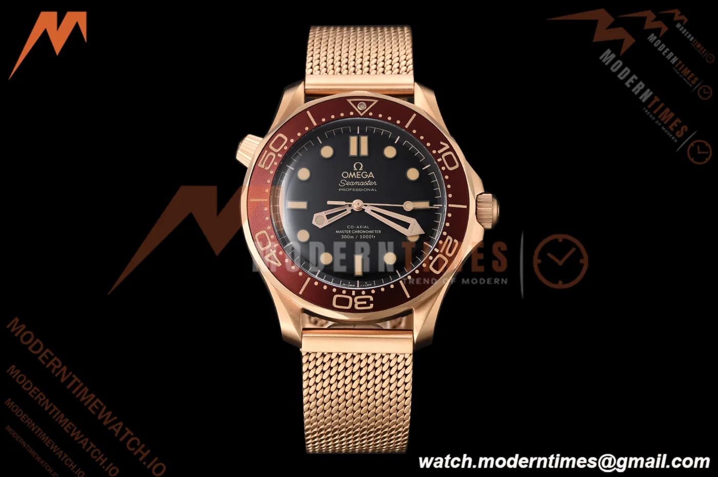 Omega - Seamaster Diver 300m 42mm Ceramic Bronze Gold Black Dial VSF A8806