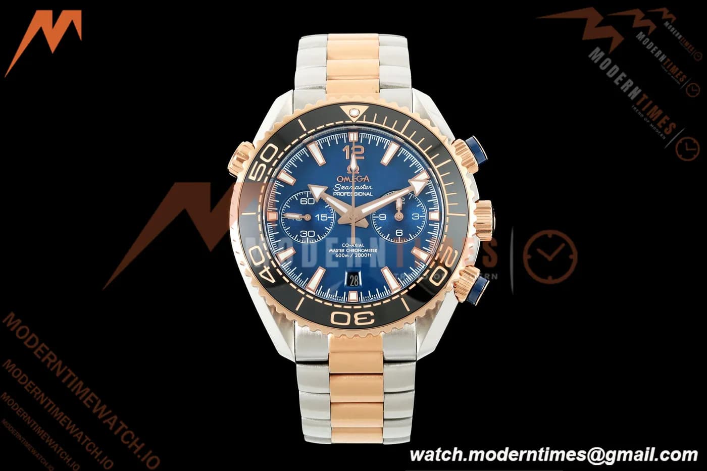 Omega - Seamaster Planet Ocean 600m Chrono 45.5mm RG/SS Blue Dial VRF A9900