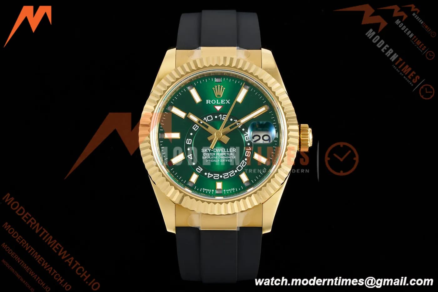 Rolex - 2025 Skydweller 336238 YG/RU Green Noob V2 A9002