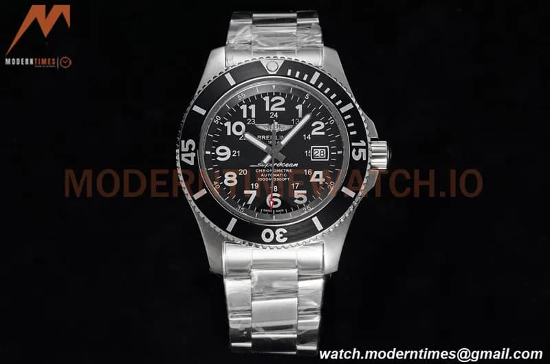 Breitling - Superocean II 44mm Automatic SS/SS Blk/Stk TF Asia 2824