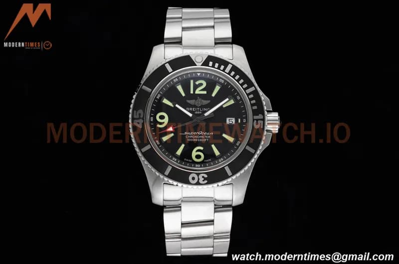 Breitling - Superocean 44mm Automatic SS/SS Blk/Stk/Num TF Asia 2824