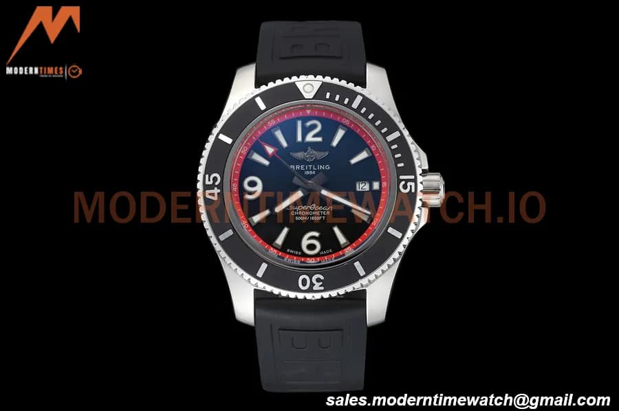 Breitling - Superocean 44mm SS/RU Black/Red BLSF A2824