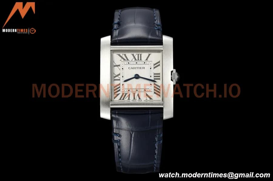 Cartier - Tank Francaise 27mm Medium Size SS/LE Blue/Silv/Rmn 8848F Swiss Qtz