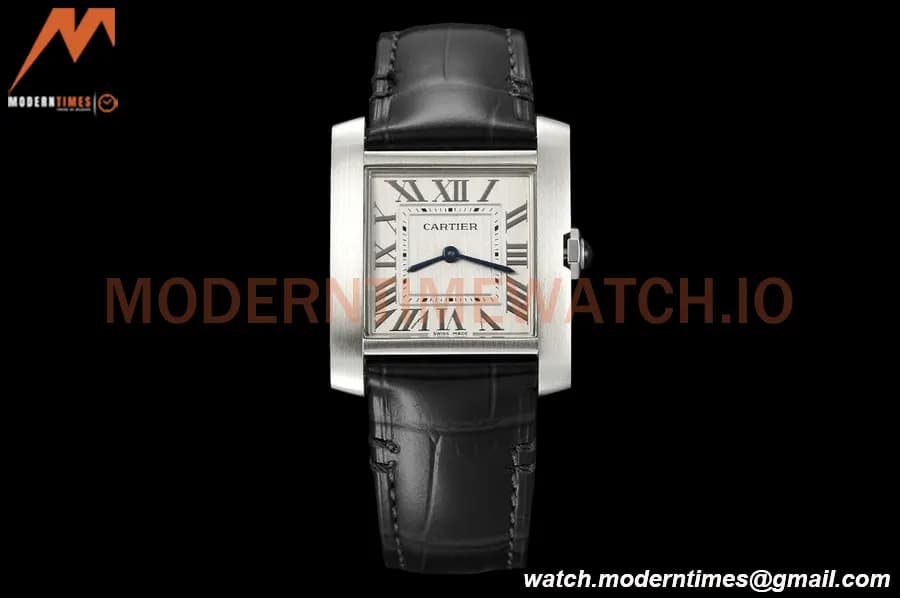 Cartier - Tank Francaise 27mm Medium Size SS/LE Blk/Silv/Rmn 8848F Swiss Qtz