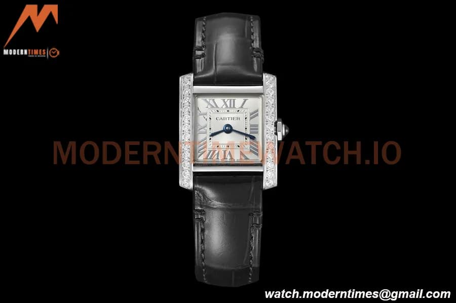 Cartier - Tank Francaise 21mm Small Size SS/LE Blk/Dia/Silv 8848F Swiss Qtz