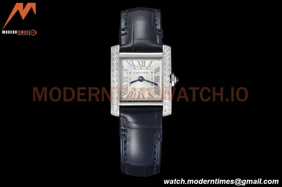 Cartier - Tank Francaise 21mm Small Size SS/LE Blue/Dia/Silv 8848F Swiss Qtz