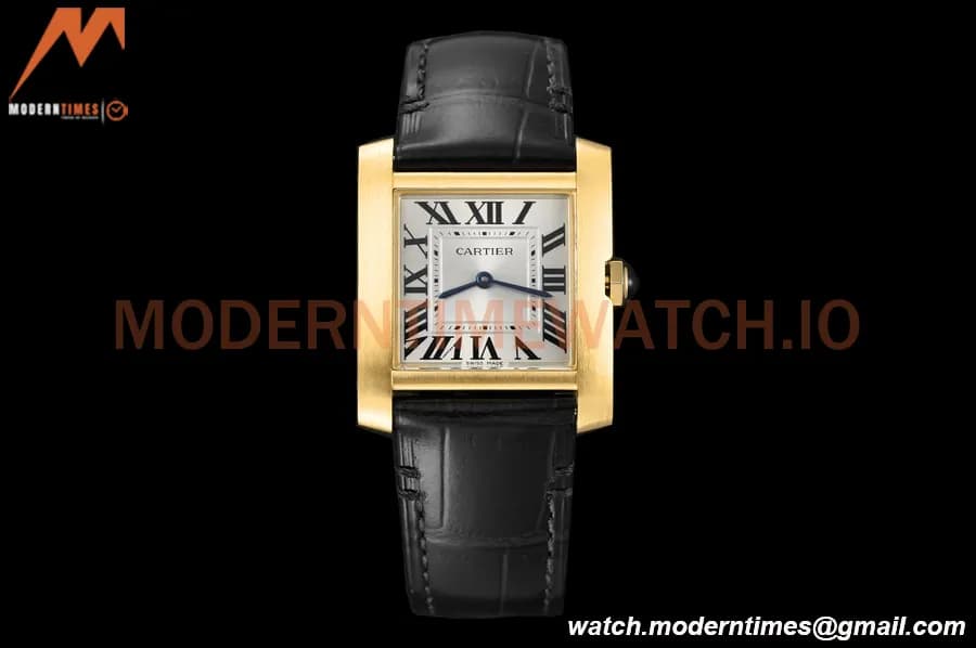 Cartier - Tank Francaise 27mm Medium Size YG/LE Blk/Silv 8848F Swiss Qtz