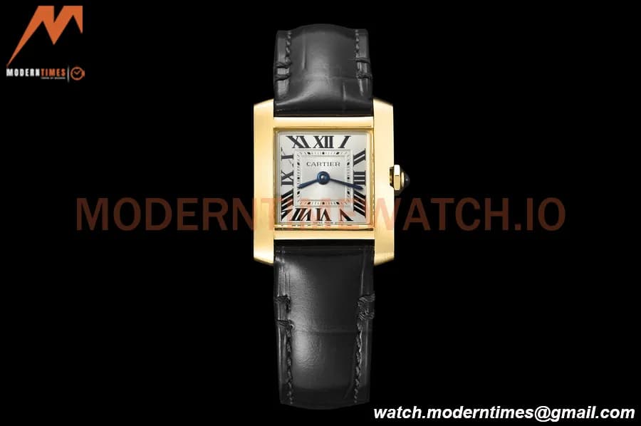 Cartier - Tank Francaise 21mm Small Size YG/LE Blk/Silv 8848F Swiss Qtz