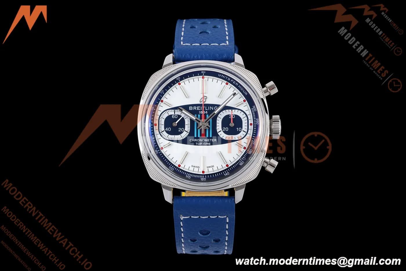 Breitling - Top Time B01 Martin Racing Chronograph 38mm SS/LE Blu/Wht Dial BLF A7750