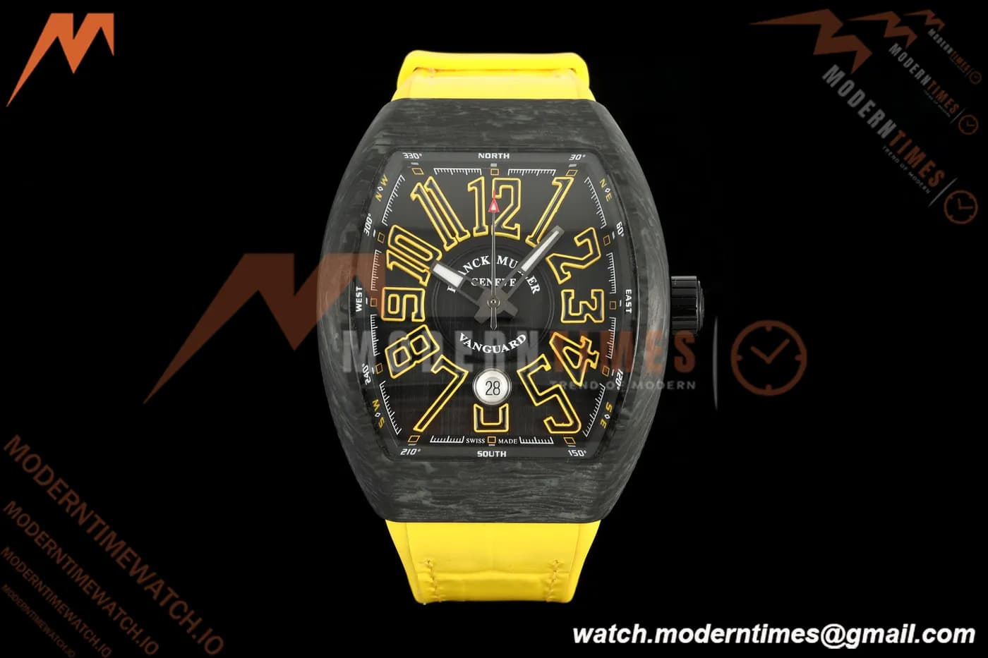 Franck Muller - Vanguard V45 Classic Carbon Orange Markers CAB/LE Black Dial ABF A2824