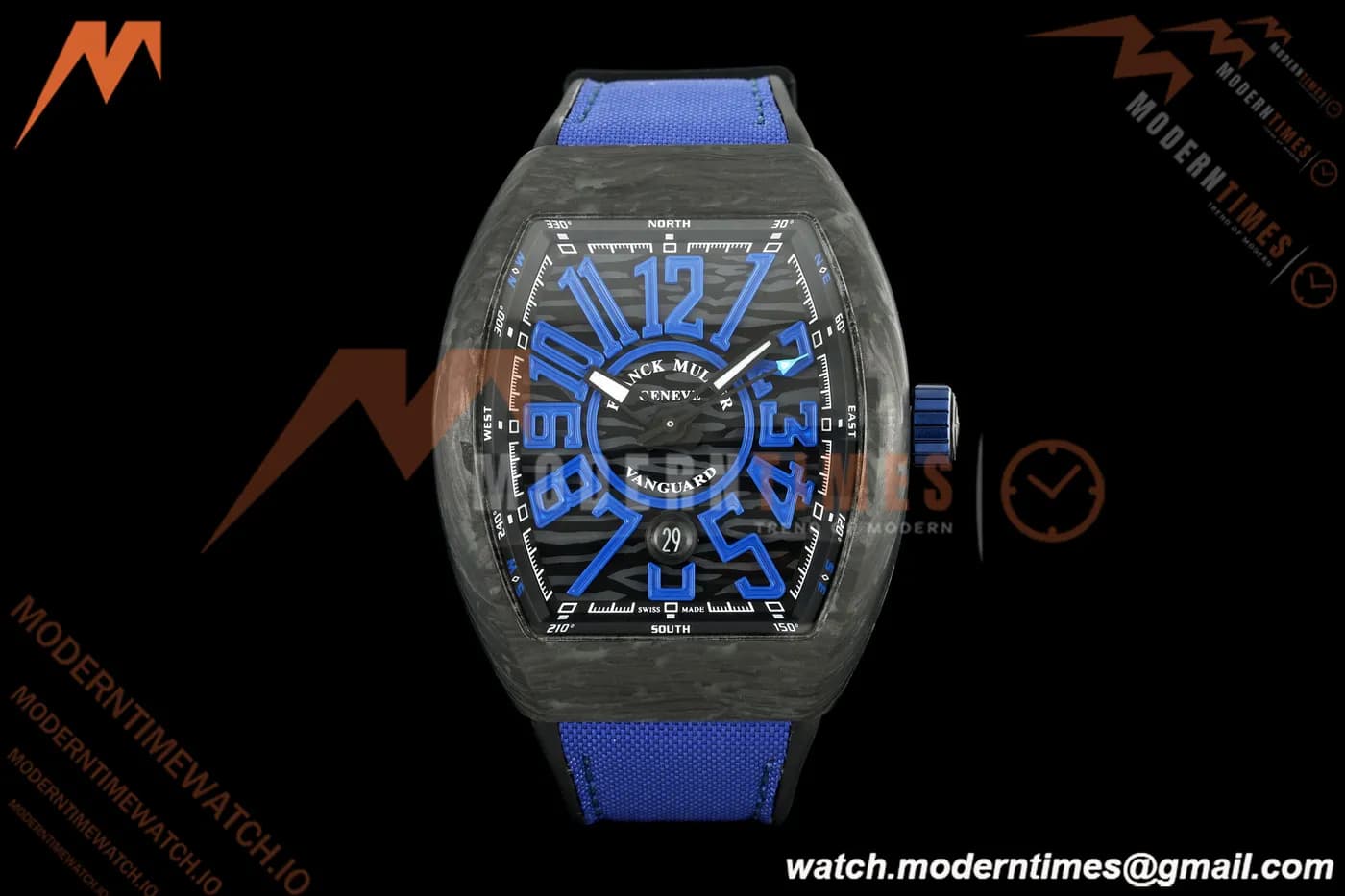 Franck Muller - Vanguard V45 Classic Carbon Blue Markers CAB/NY Black Dial ABF A2824