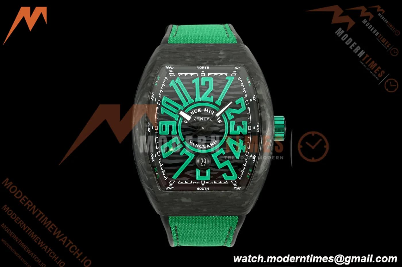 Franck Muller - Vanguard V45 Classic Carbon Green Markers CAB/NY Black Dial ABF A2824