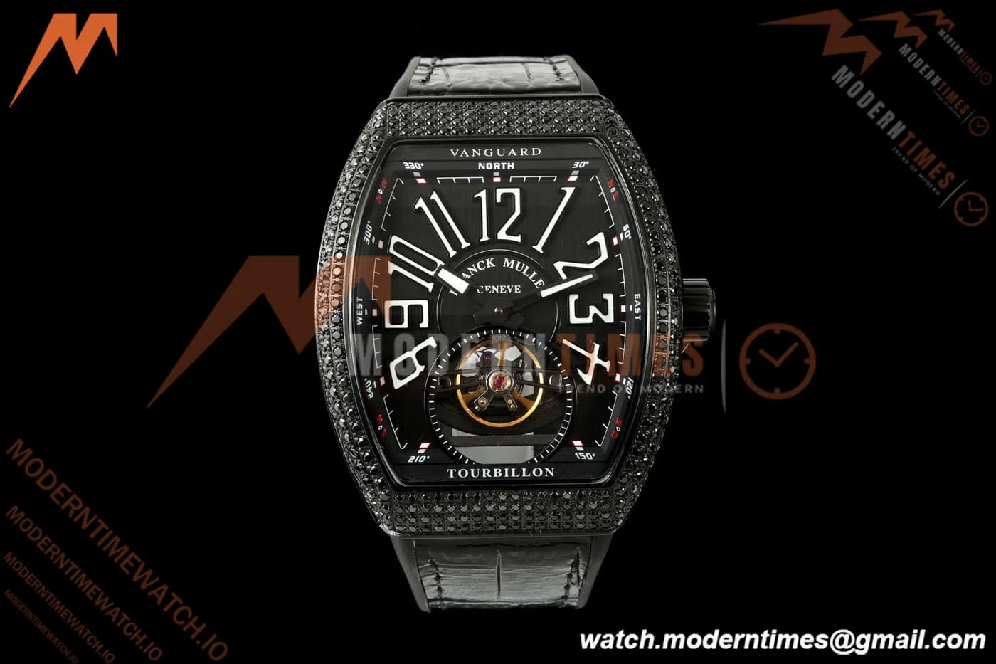Franck Muller - Vanguard Men's Collection V45 Dia PVD/LE Black Dial ABF A23J