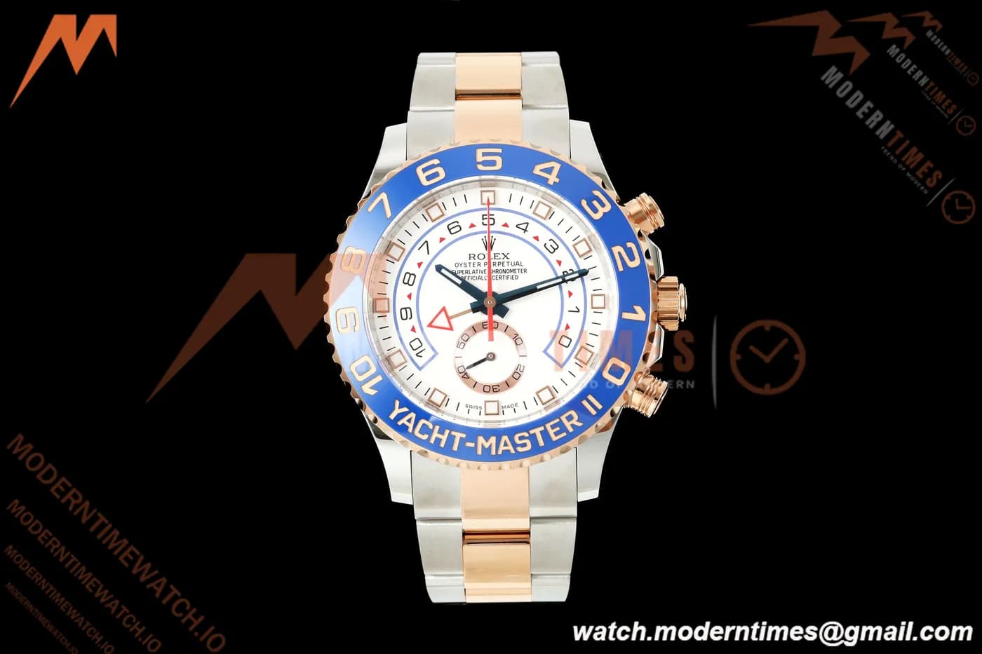 Rolex - YachtMaster 116681 44mm Blue CER/SS/RG White Dial KF V2 A7750
