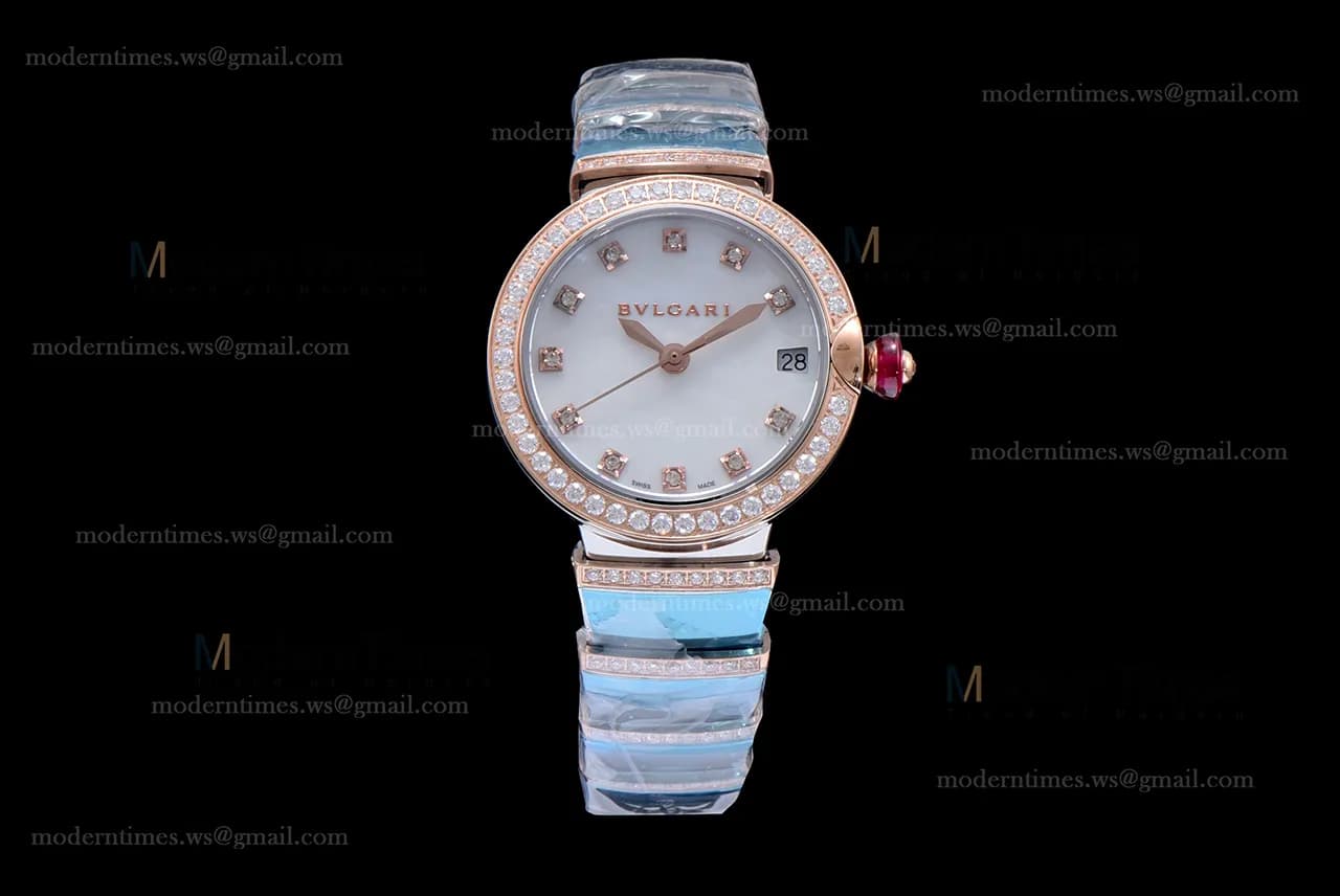 Bvlgari LVCEA Series Diamonds RG/RG TT Wht BVF Automatic/Quartz