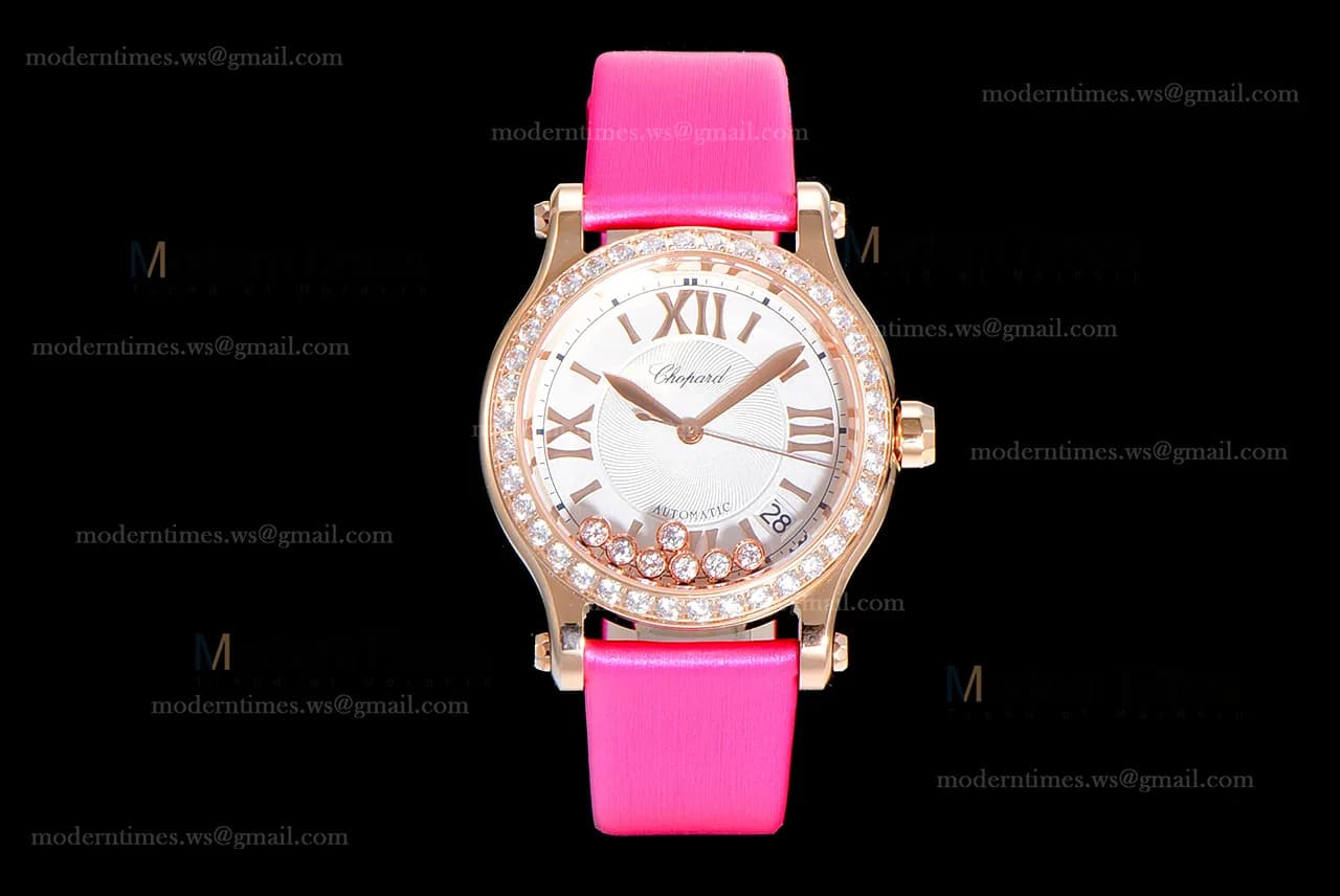 Chopard Happy Diamonds Sapphire RG/SC Wht/Red YFF ASIA2892-2 Automatic 278559-3003